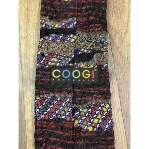 Vintage 90s Coogi Australia Texture Necktie Tie 100% Silk Hand 3D Made In USA.